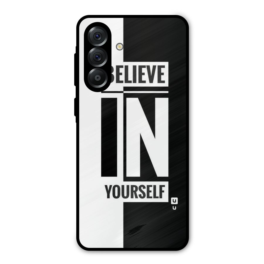 Believe Yourself Black Metal Back Case for Galaxy A56