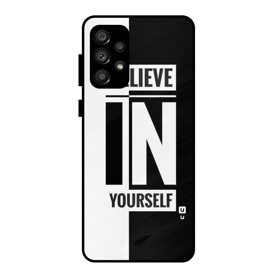 Believe Yourself Black Metal Back Case for Galaxy A73 5G