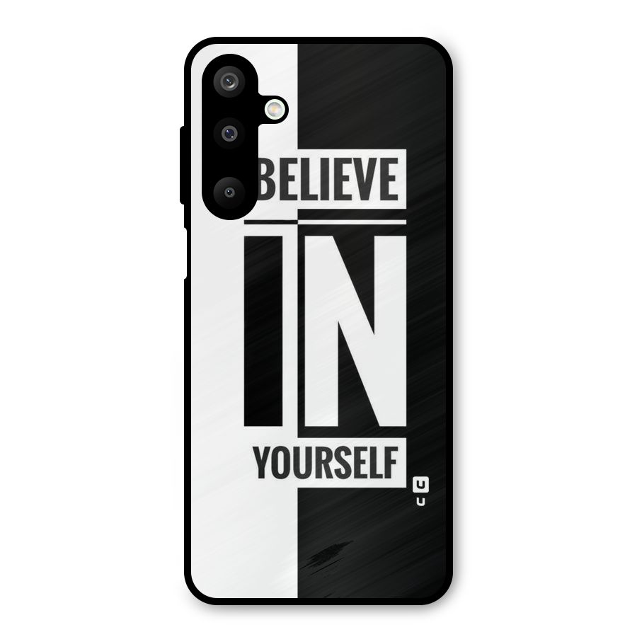 Believe Yourself Black Metal Back Case for Galaxy M16