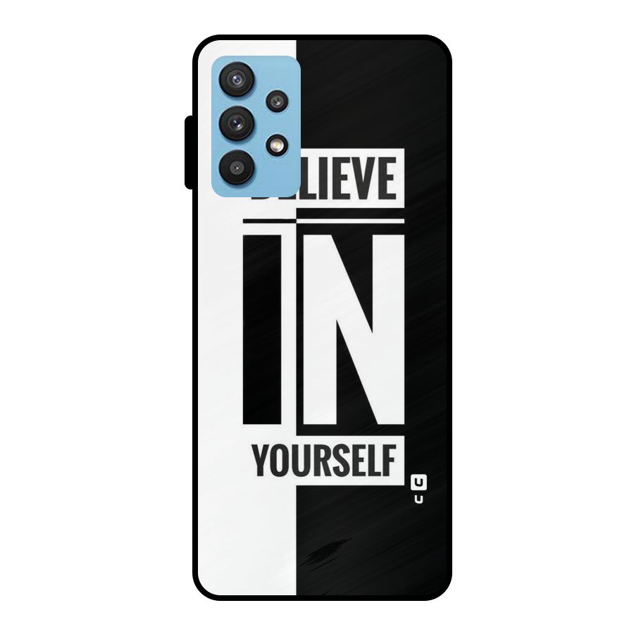 Believe Yourself Black Metal Back Case for Galaxy M32 5G