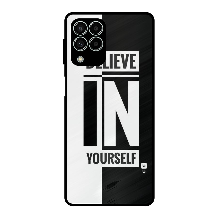Believe Yourself Black Metal Back Case for Galaxy M33