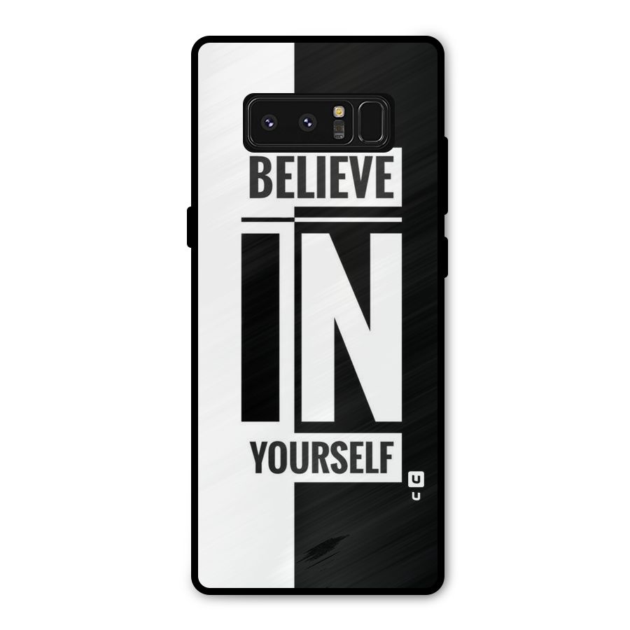 Believe Yourself Black Metal Back Case for Galaxy Note 8