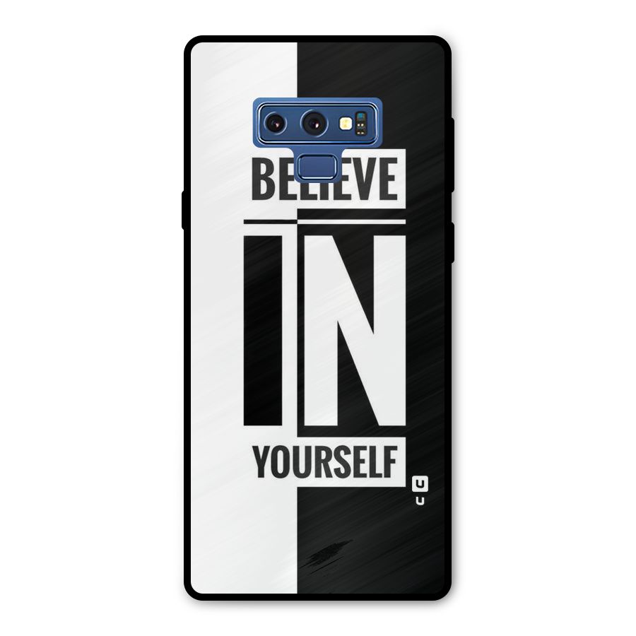 Believe Yourself Black Metal Back Case for Galaxy Note 9