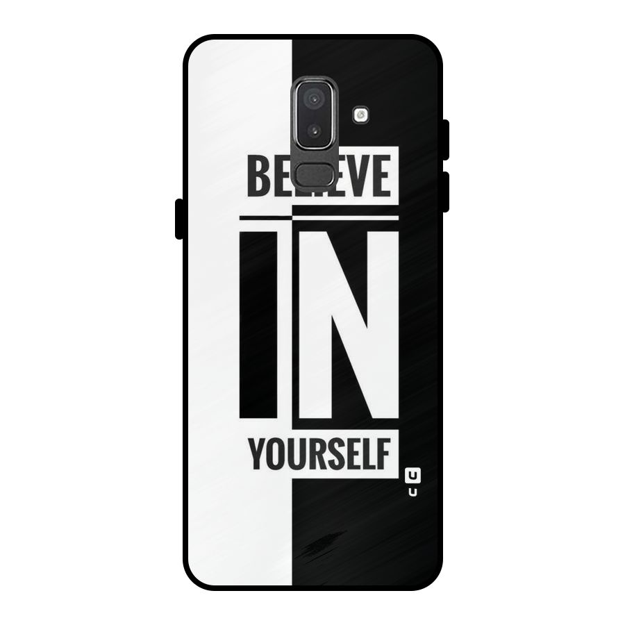 Believe Yourself Black Metal Back Case for Galaxy On8 (2018)
