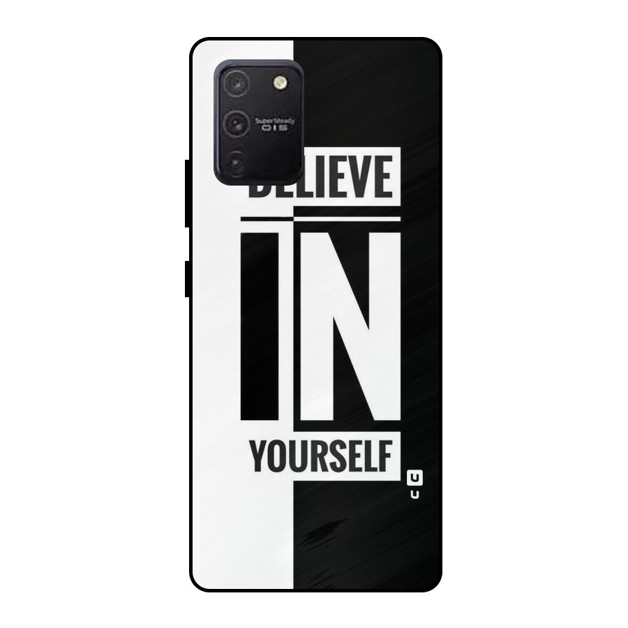 Believe Yourself Black Metal Back Case for Galaxy S10 Lite