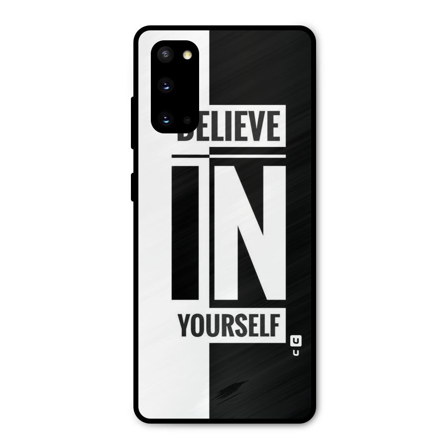 Believe Yourself Black Metal Back Case for Galaxy S20