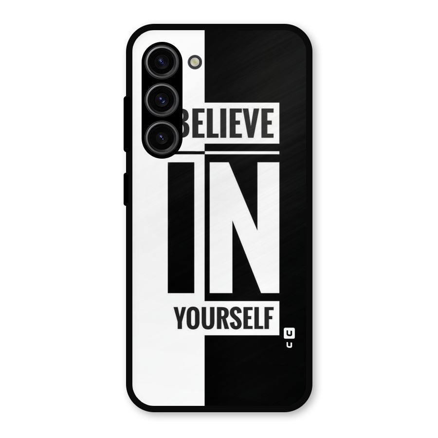Believe Yourself Black Metal Back Case for Galaxy S23