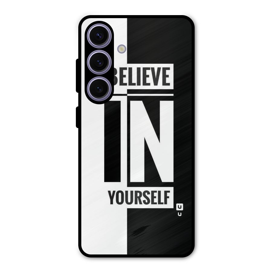 Believe Yourself Black Metal Back Case for Galaxy S24