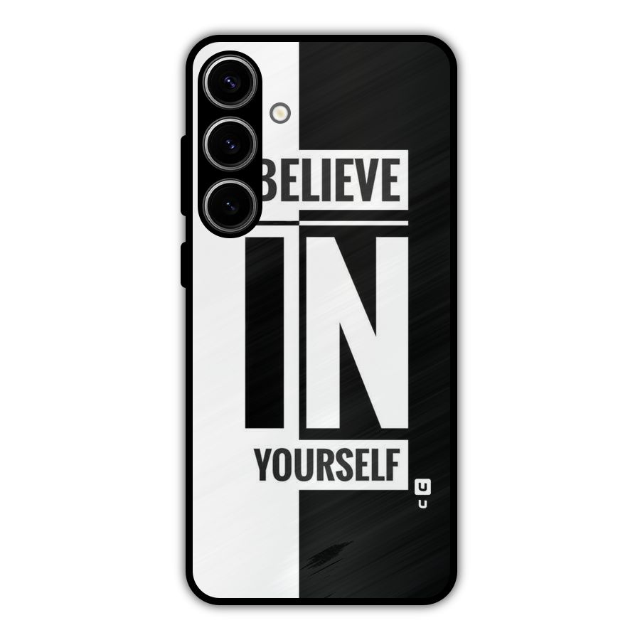 Believe Yourself Black Metal Back Case for Galaxy S24 Plus