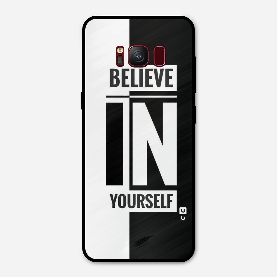 Believe Yourself Black Metal Back Case for Galaxy S8