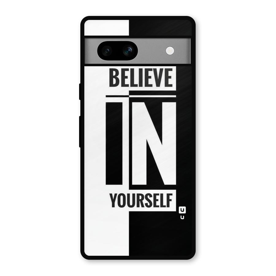 Believe Yourself Black Metal Back Case for Google Pixel 7a