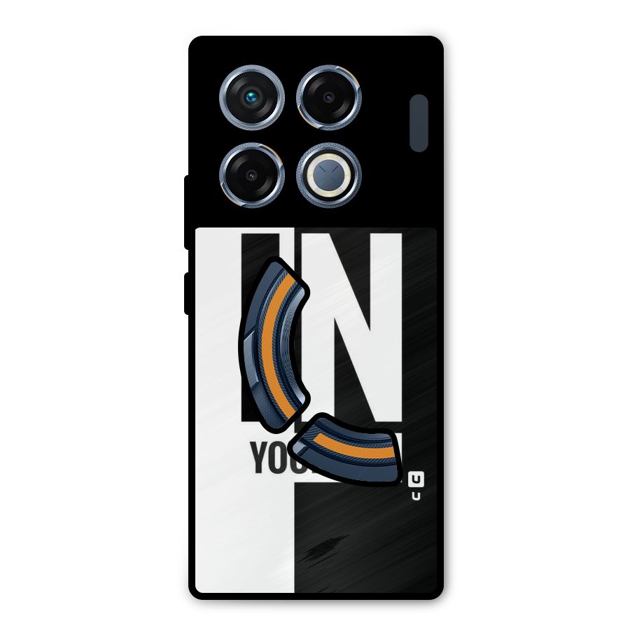 Believe Yourself Black Metal Back Case for Infinix GT 20 Pro