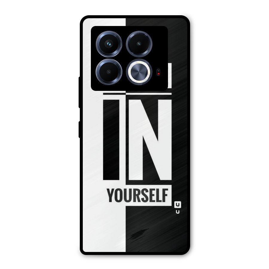 Believe Yourself Black Metal Back Case for Infinix Note 40 5G