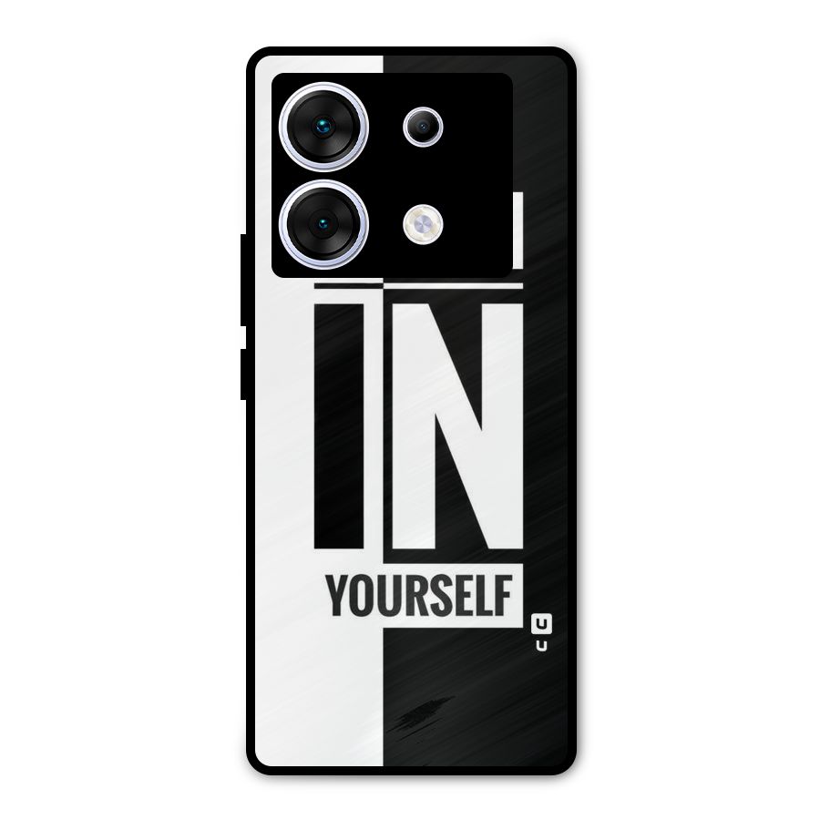 Believe Yourself Black Metal Back Case for Infinix Zero 30 5G