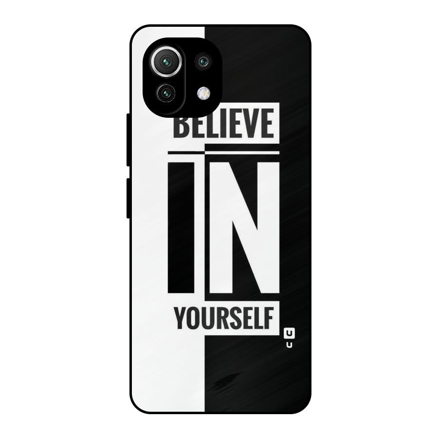 Believe Yourself Black Metal Back Case for Mi 11 Lite
