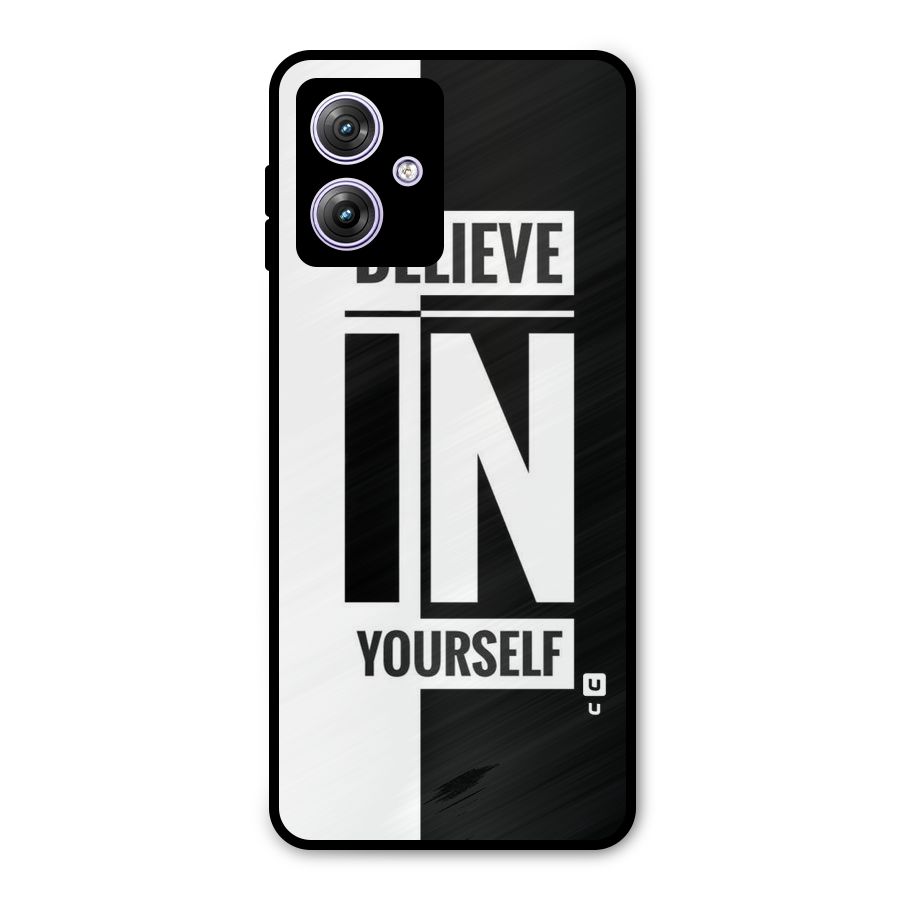 Believe Yourself Black Metal Back Case for Moto G64