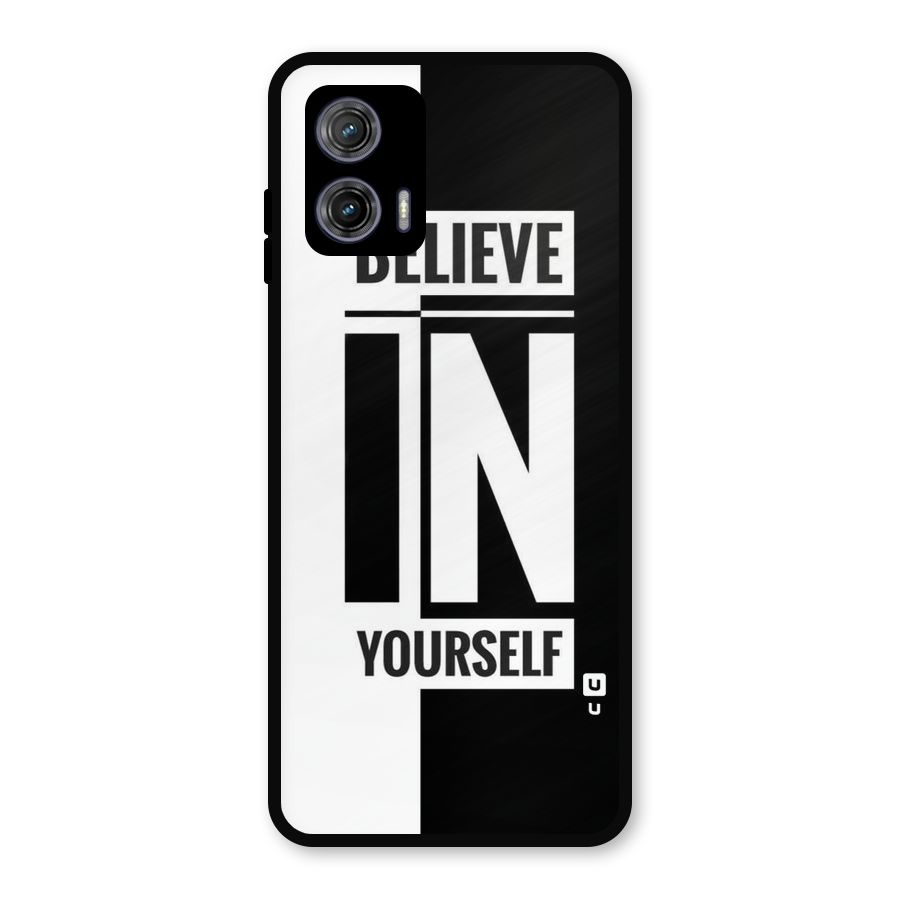 Believe Yourself Black Metal Back Case for Moto G73