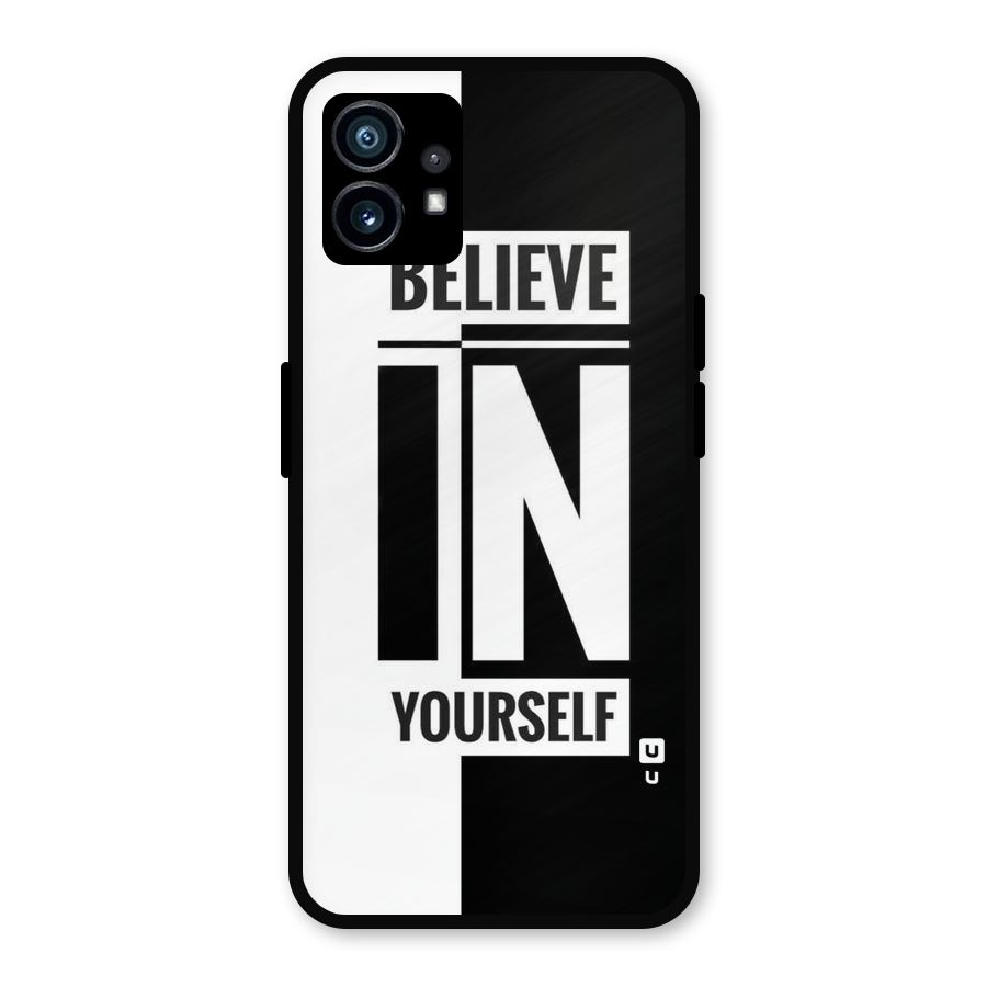 Believe Yourself Black Metal Back Case for Nothing Phone 1