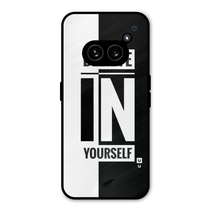 Believe Yourself Black Metal Back Case for Nothing Phone 2a Plus