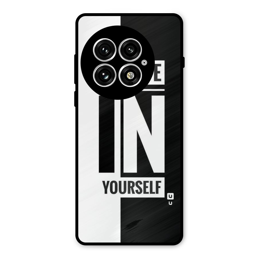 Believe Yourself Black Metal Back Case for OnePlus 13