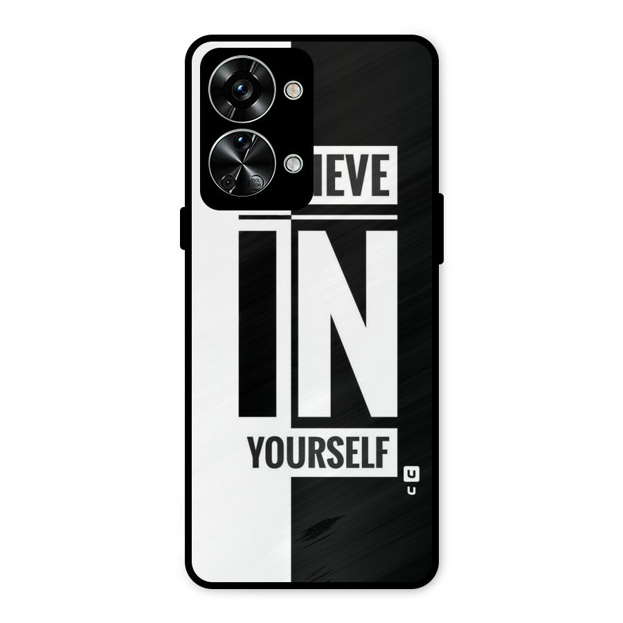 Believe Yourself Black Metal Back Case for OnePlus Nord 2T
