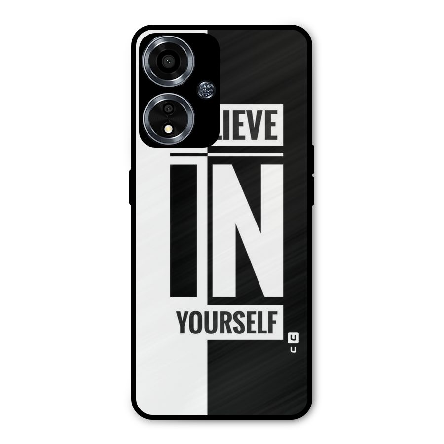 Believe Yourself Black Metal Back Case for Oppo A59