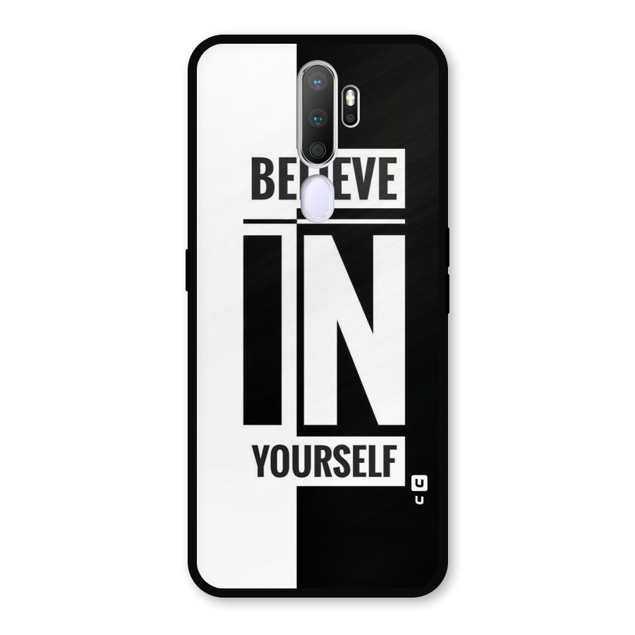 Believe Yourself Black Metal Back Case for Oppo A9 (2020)