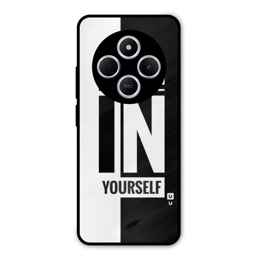 Believe Yourself Black Metal Back Case for Poco C75 5G