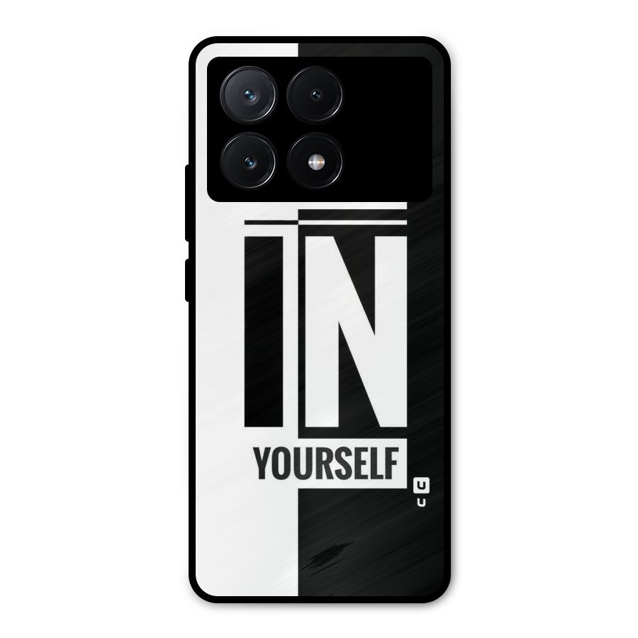 Believe Yourself Black Metal Back Case for Poco X6 Pro