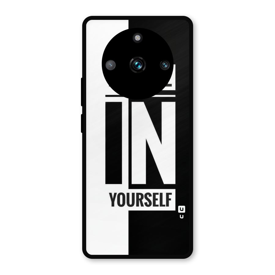 Believe Yourself Black Metal Back Case for Realme 11 Pro
