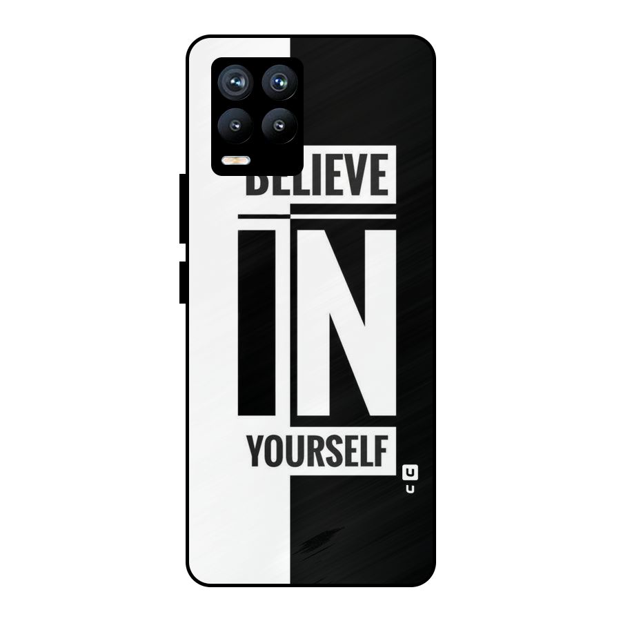 Believe Yourself Black Metal Back Case for Realme 8 Pro