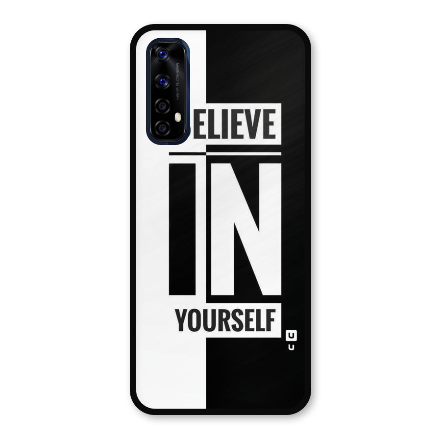 Believe Yourself Black Metal Back Case for Realme Narzo 20 Pro