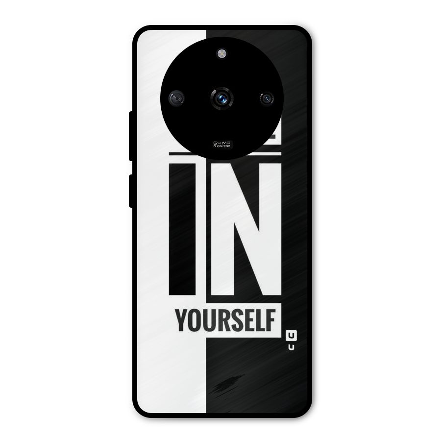 Believe Yourself Black Metal Back Case for Realme Narzo 60 5G