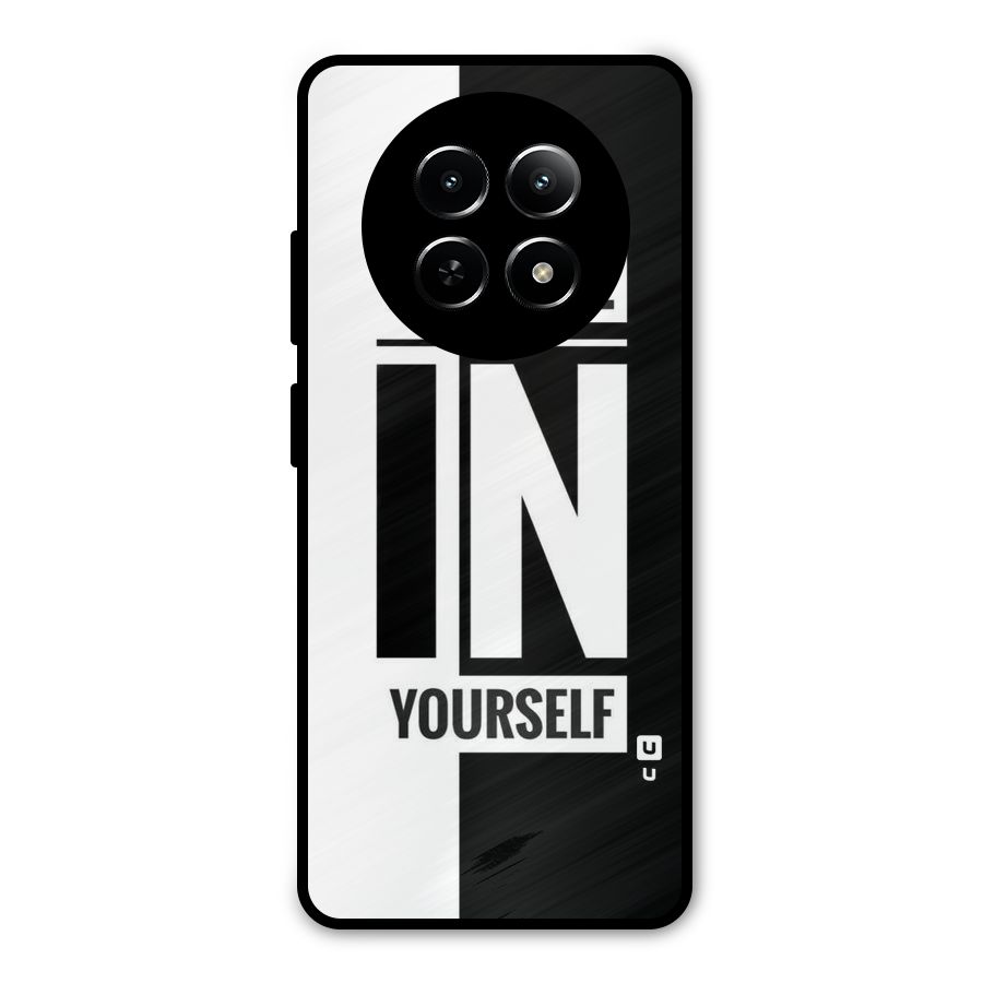 Believe Yourself Black Metal Back Case for Realme Narzo N65