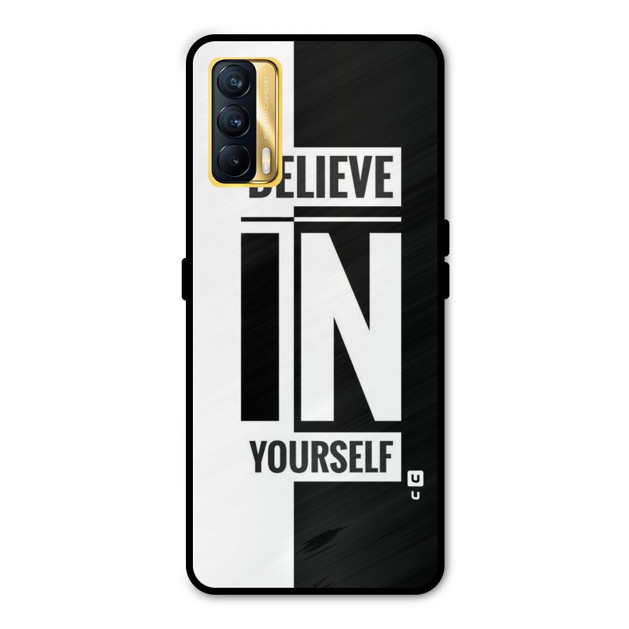 Believe Yourself Black Metal Back Case for Realme X7