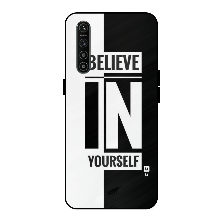 Believe Yourself Black Metal Back Case for Realme XT