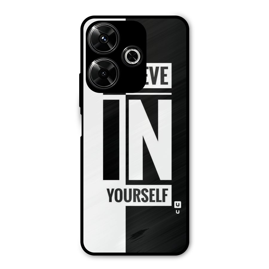 Believe Yourself Black Metal Back Case for Redmi 13 5G