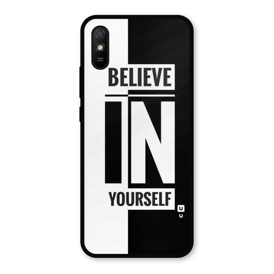 Believe Yourself Black Metal Back Case for Redmi 9i