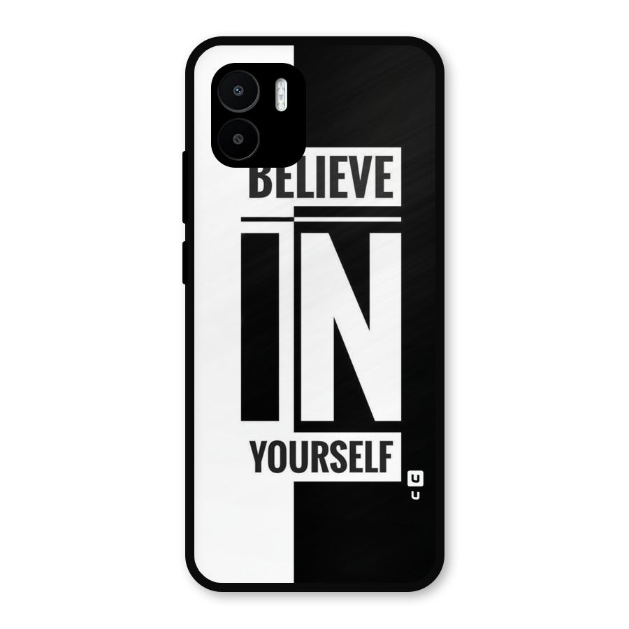 Believe Yourself Black Metal Back Case for Redmi A2