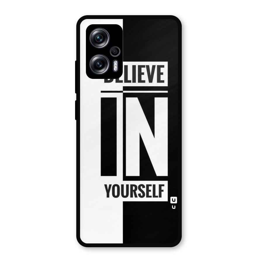 Believe Yourself Black Metal Back Case for Redmi K50i