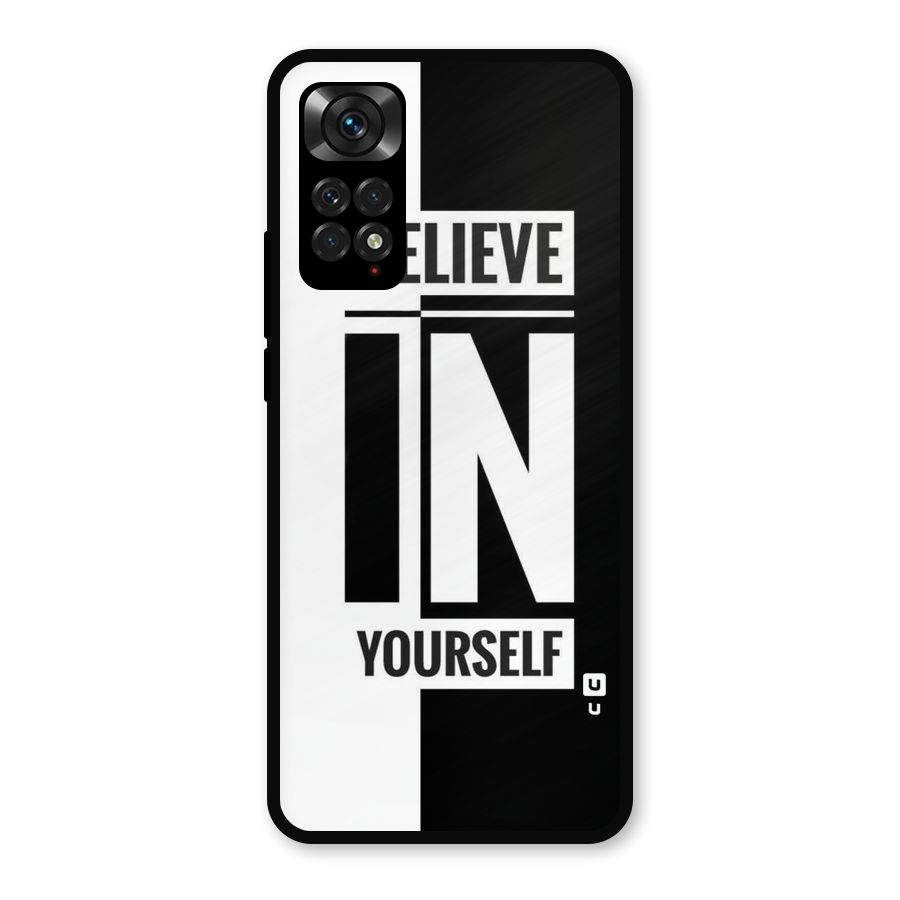 Believe Yourself Black Metal Back Case for Redmi Note 11s