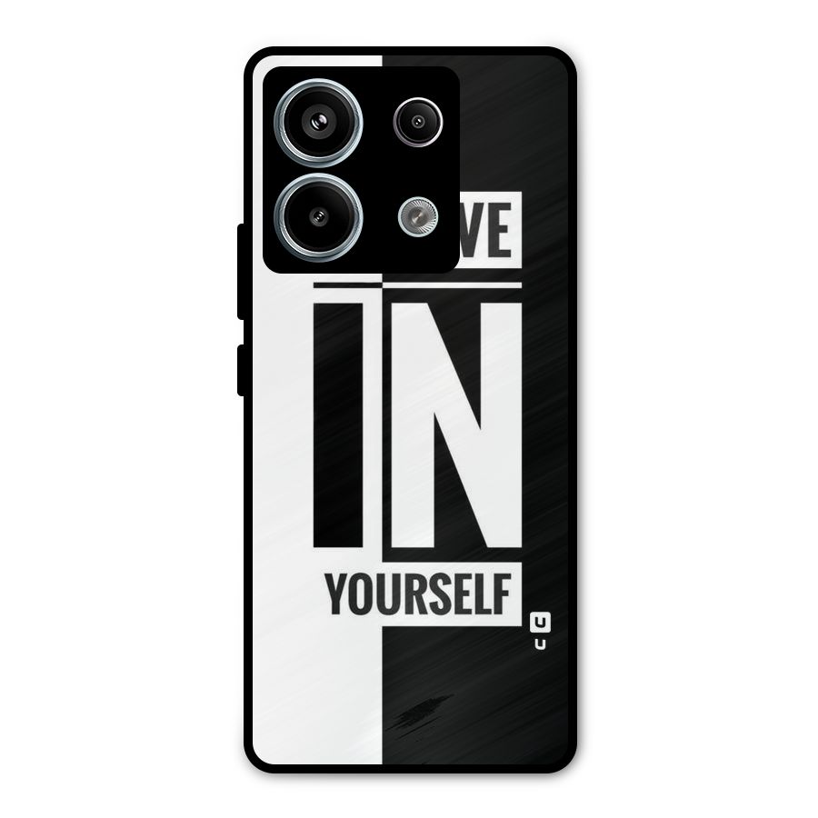 Believe Yourself Black Metal Back Case for Redmi Note 13 Pro 5G