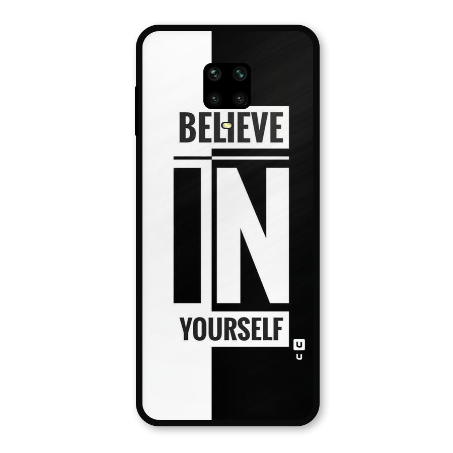 Believe Yourself Black Metal Back Case for Redmi Note 9 Pro
