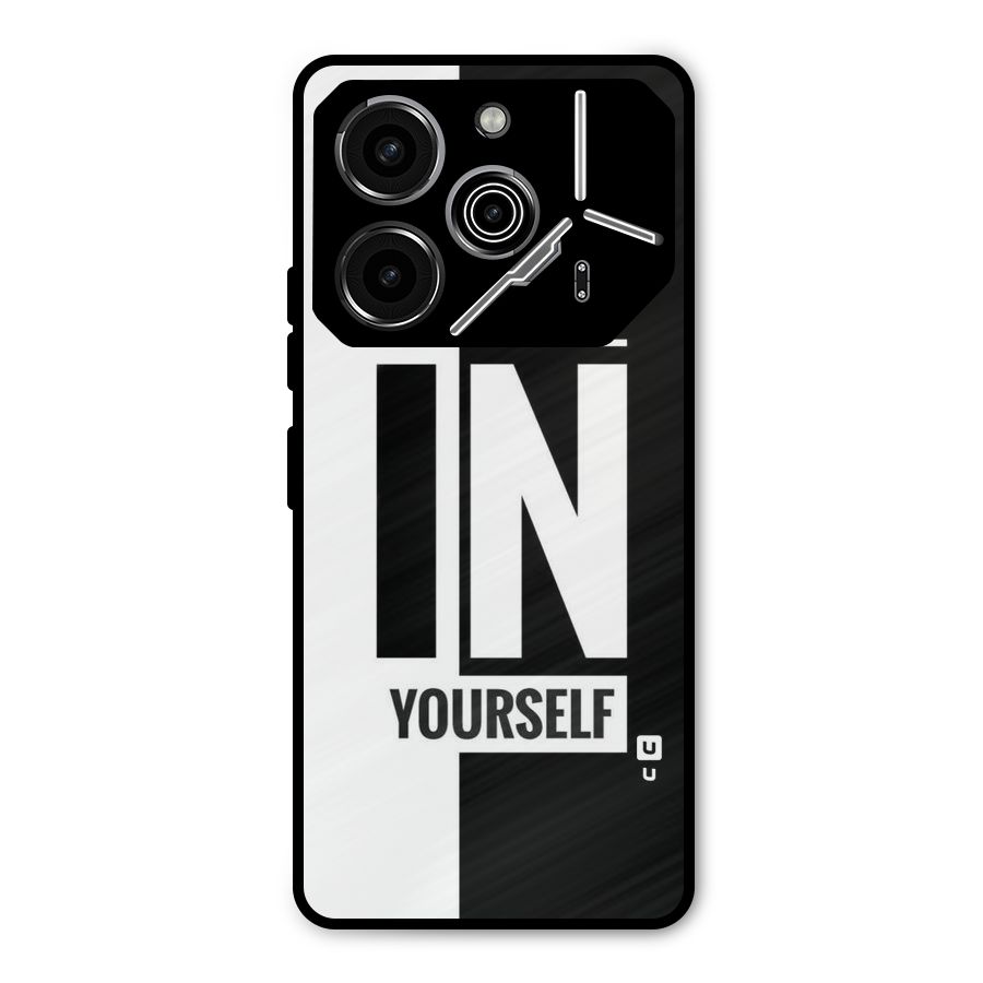 Believe Yourself Black Metal Back Case for Tecno Pova 6 Pro