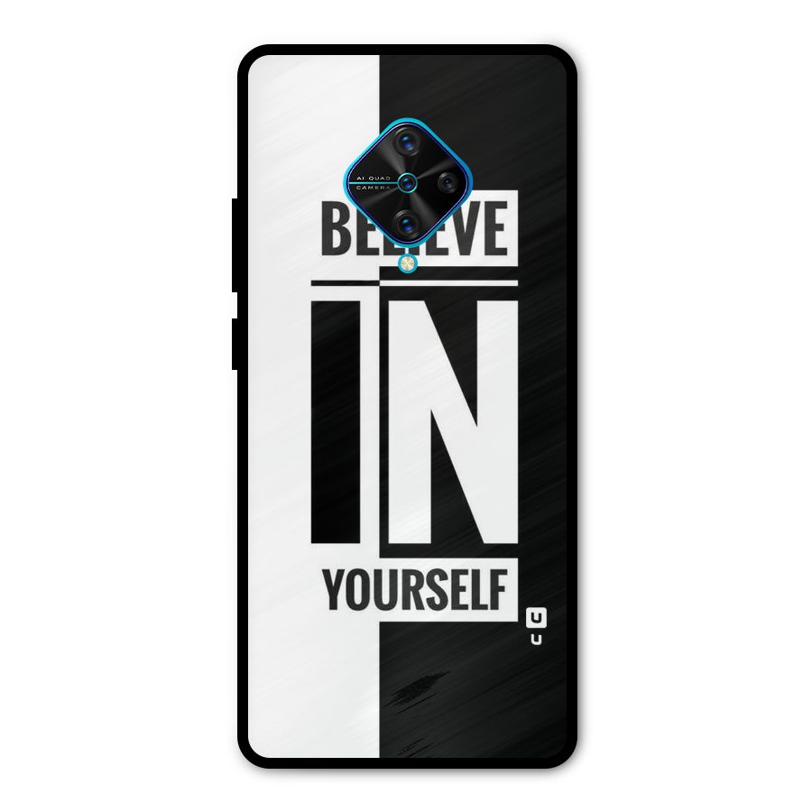 Believe Yourself Black Metal Back Case for Vivo S1 Pro