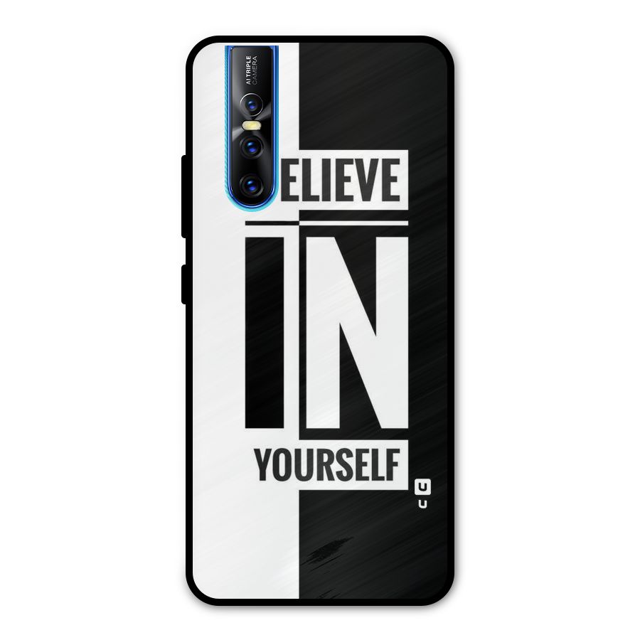 Believe Yourself Black Metal Back Case for Vivo V15 Pro