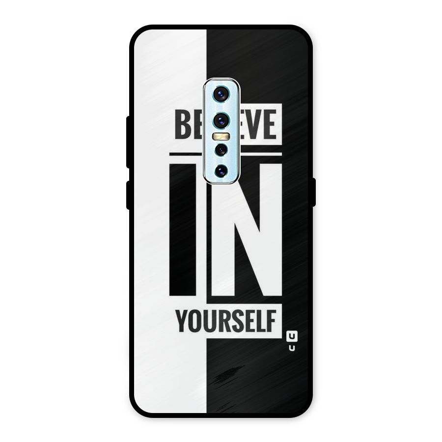 Believe Yourself Black Metal Back Case for Vivo V17 Pro