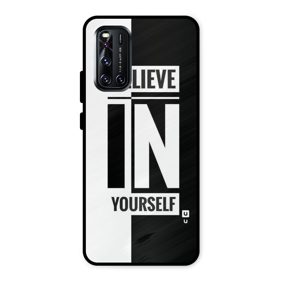 Believe Yourself Black Metal Back Case for Vivo V19