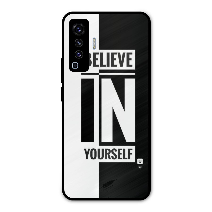 Believe Yourself Black Metal Back Case for Vivo X50