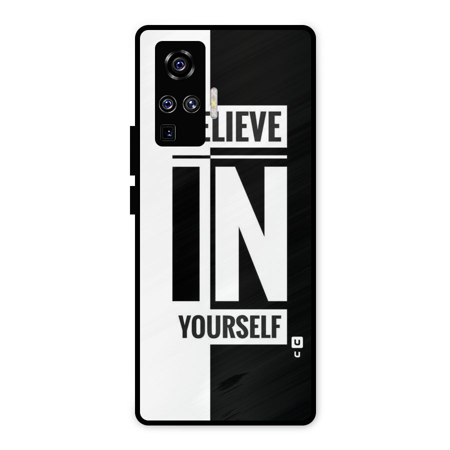 Believe Yourself Black Metal Back Case for Vivo X50 Pro